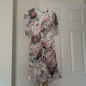 the clothing company | Dresses | The Clothing Company Lace Overlay Short  Sleeve Dress Sz S White | Poshmark